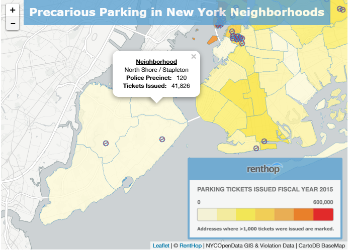 Interactive Map: Which Part of Staten Island Received The Most Parking Tickets In 2015?