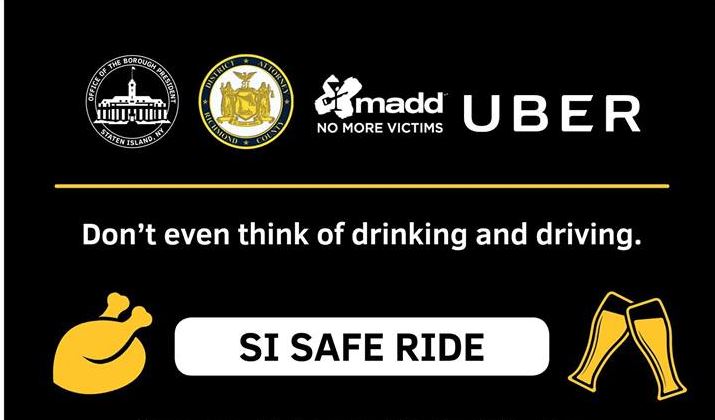 Free Uber Rides for Staten Islanders on Thanksgiving Eve