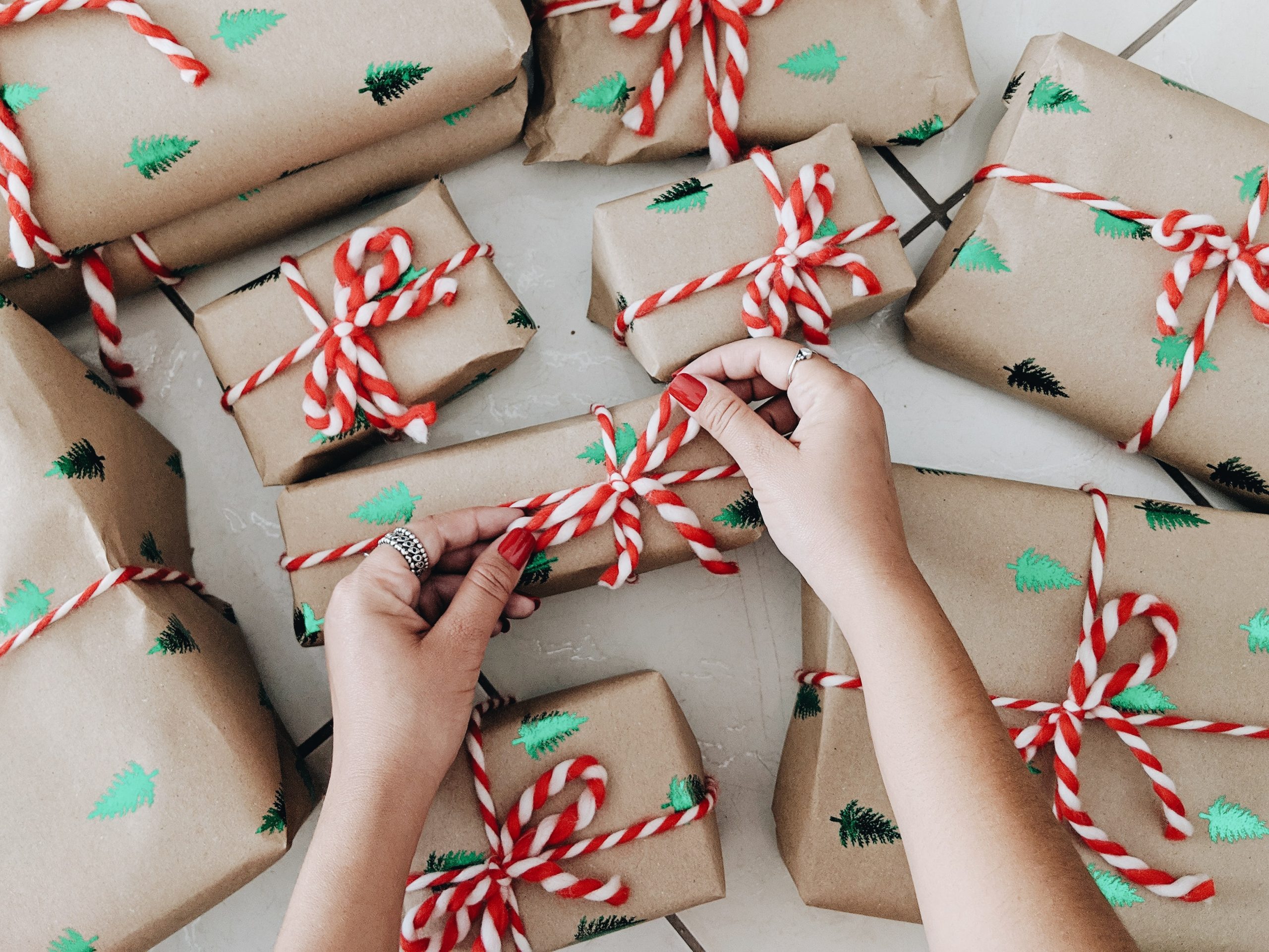 Holiday Gifts Being Wrapped